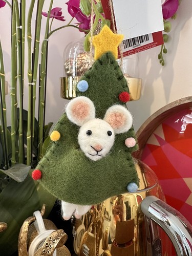Felt mouse green - mouse,
