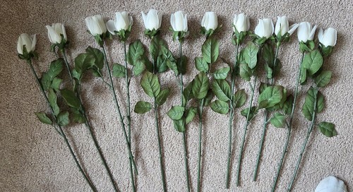 Dozen artificial white rose - artificial,