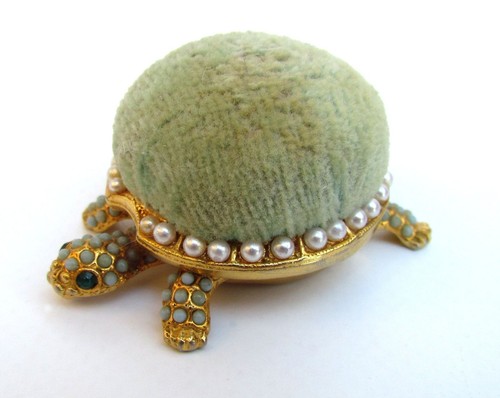 Vintage turtle pin cushion - vintage,