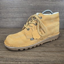 Kickers Kick Hi Size UK 7 Tan Brown Nubuck Leather Lace Up Ankle Boots EU 41