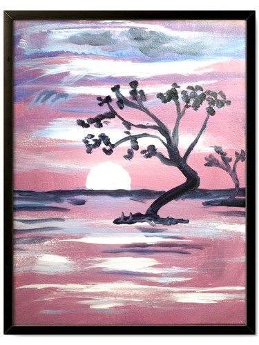 Minimalistic tree sunset - tree,