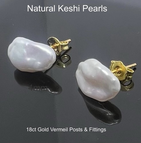 Natural keshi pearl - pearl, earrings