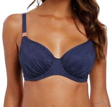 Fantasie Marseille Bikini Top Size 36E Twilight Blue Gathered Full Cup Bra 6680