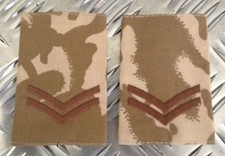 Genuine British Army Desert Camouflage CORPORAL Rank Slides / Epaulettes - NEW