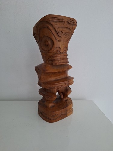 Tiki wood figurine statue - wood,