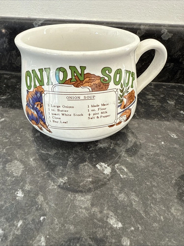 Vintage recipe soup mug - recipe,