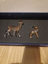 Swarovski Crystal DOE AND FAWN GOLDEN SHADOW 1142843 Boxed Rare Retired