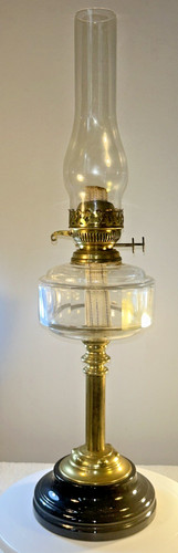 Duplex paraffin oil lamp - duplex, brass