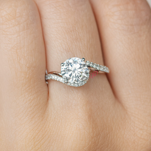 White gold engagement - white,
