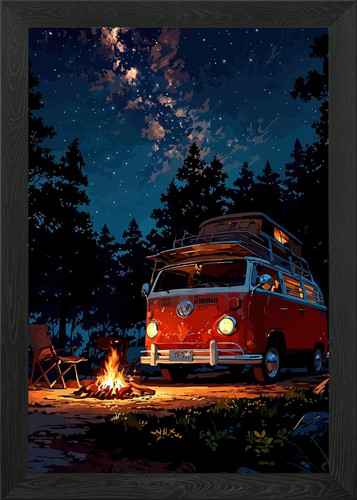 Vintage campervan camping - vintage,