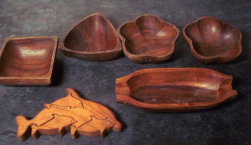 Joblot five wooden treen - wooden,