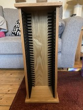 Wood DVD/Game Storage Cabinet Tower Rack Holds 30 with Wall Hanging Fittings