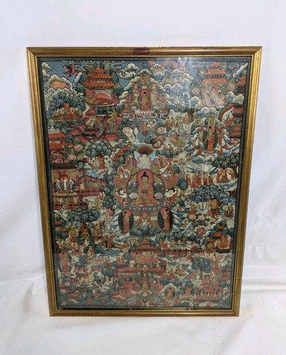 Vintage original framed buddha - original,