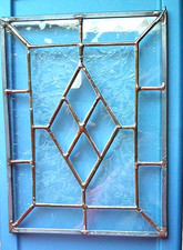 Clear etched beveled diamond - clear,