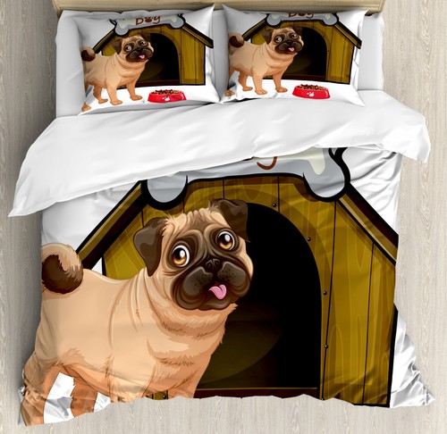 Pug duvet cover set dog - duvet, house