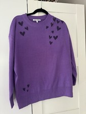 Next Purple Jumper With Hearts Size Small