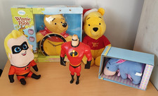 Winnie The Pooh Clock & Soft Toy with Eeyore Incredibles Action Figure, Soft Toy