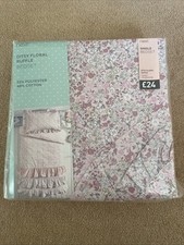 Next Single Bed Set Duvet Cover Ditsy Floral Ruffle Brand New