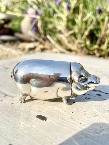 Vintage sterling silver pig - sterling,