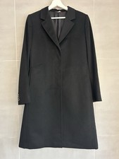 Max Mara Studio Pure Cashmere Coat Black Mid Length UK 14