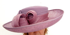 Personal Choice Mauve Purple Wedding Special Occasion Wide Brim Straw Hat