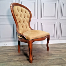 Antique Victorian Style Button Spoon Back Chair Fireside Carved Nursing Seat  