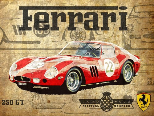 Ferrari 250gt car retro - 250gt, metal