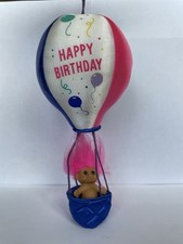 Russ 90s Happy Birthday Hanging Hot Air Balloon Troll Doll (troll in basket)