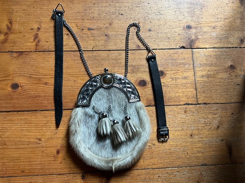 Vintage fur sporran with - sporran,