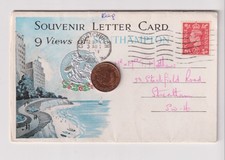 Rare Festival of Britain Logo Sticker 1951 9 View Lettercard type Postcard