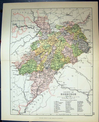 Original old antique print - old,