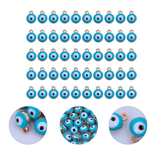 Blue evil eye charms 50pcs - eye,