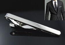 Silver Metal Tie Clip Holder Clasp 50mm Mens Bar Pin Plain New