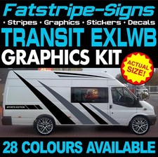 to fit FORD TRANSIT EXLWB GRAPHICS STICKERS STRIPES DECALS VAN CAMPER JUMBO