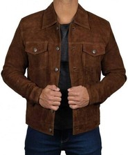 Men suede leather jacket - men's,