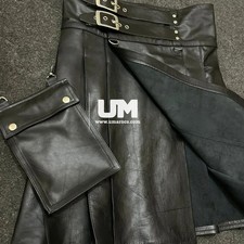 Mens Black Leather Utility