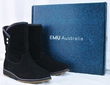 EMU Australia Alston W12053 Women's Suede Boots – Black - UK 3, EU 36 - New