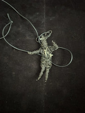 Small Authentic Hand Made Steel Metal Voodoo 5" Doll Necklace, Free QuikShip