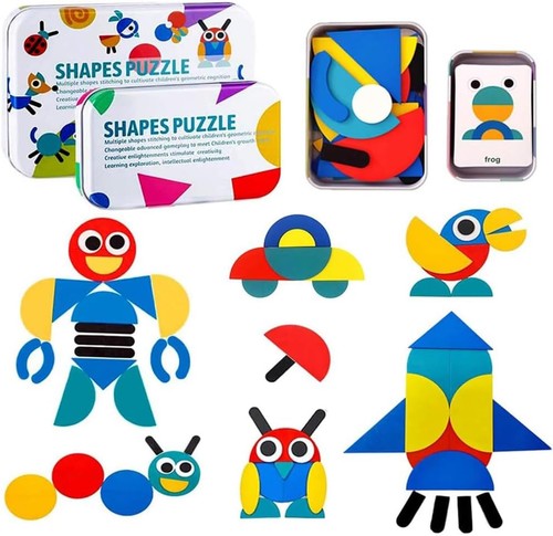 Wooden pattern blocks tangram - pattern,