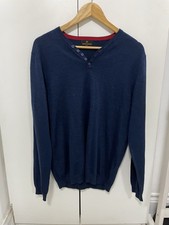 Simon Carter Navy Men’s Wool Blend Jumper Size L Wool Acrylic