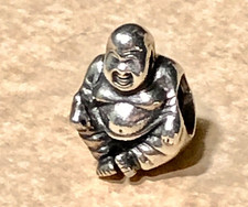 Pandora Happy Smiling Buddha Bead Charm Meditation Sterling #790478 Retired ALE