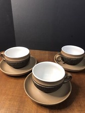 Denby Cotswold Set Of 3 Cups And Saucers
