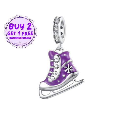 Ice skate dangle charm - ice,