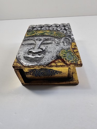 Gold thai buddha head - gold, small