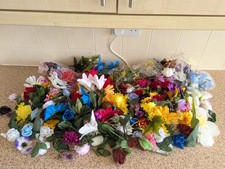 Large Joblot Bundle 150+ Pieces Mixed Artificial Flower Heads Stems and Foliage