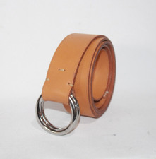 Gant Mens Leather Belt 36-40" Brown Tan Adjustable Double O-ring