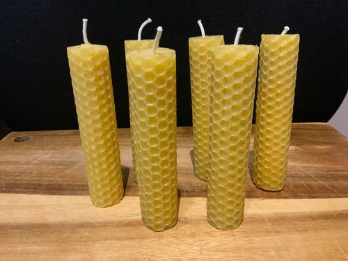 Beeswax candles hand - hand, rolled