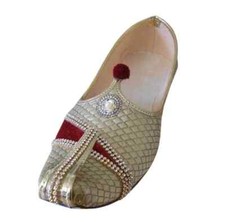 Men Shoes Leather Handmade Indian Wedding Khussa Jutties Flats Mojaries US 7