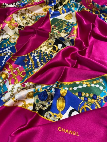 Chanel silk scarf 33in large - silk,