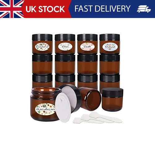 Amber glass jars 15 pack - 2,